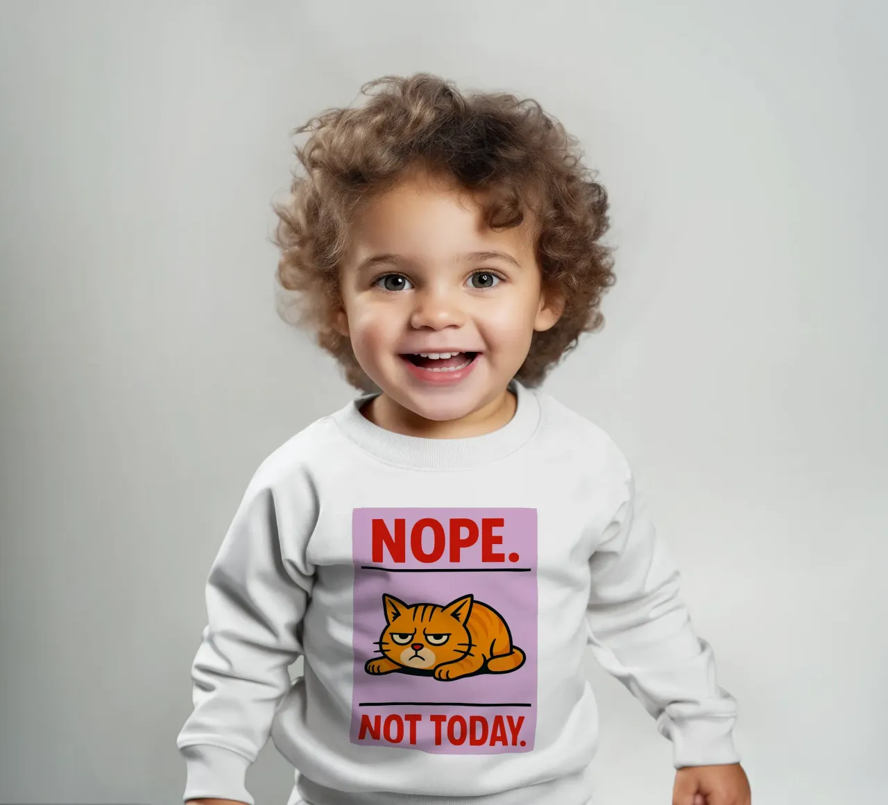 No, non oggi, gatto pigro felpa neonato da SADELA