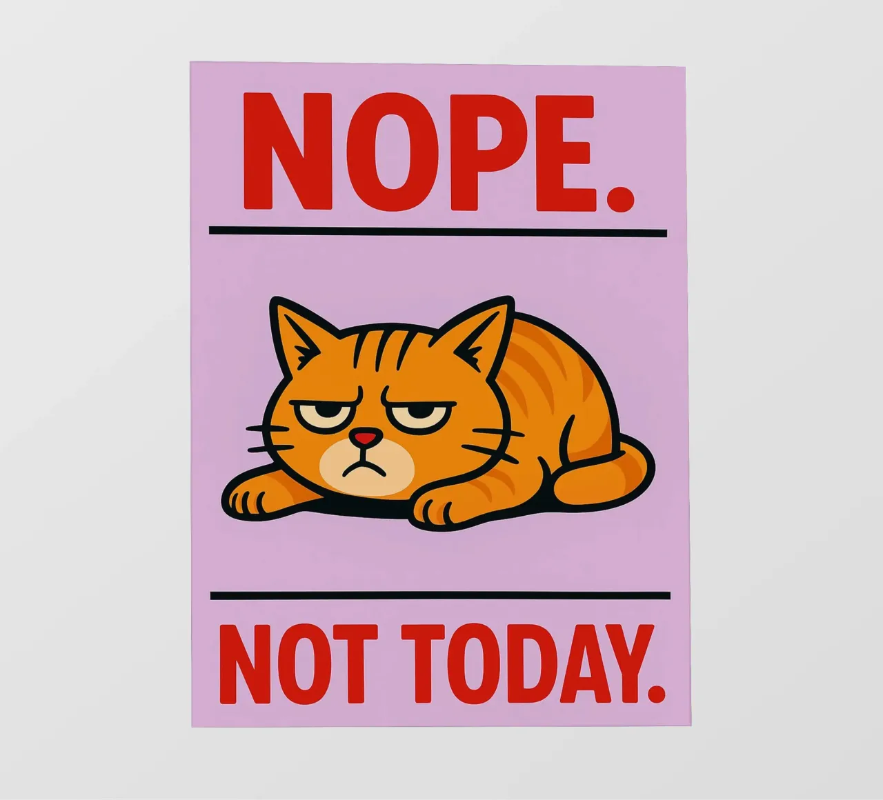 No, non oggi, gatto pigro telo in pvc da SADELA