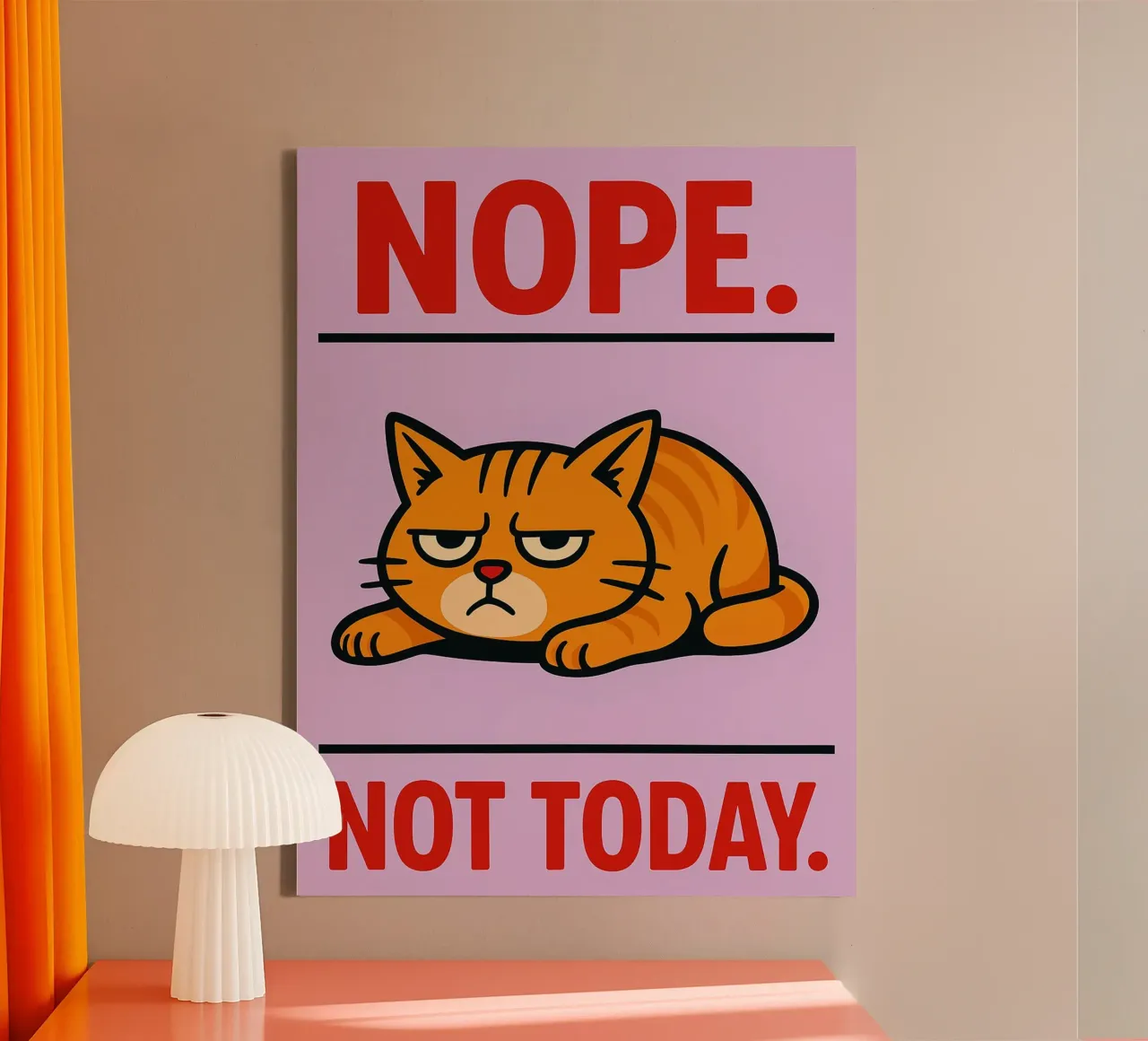 nope not today lazy cat canvas by SADELA