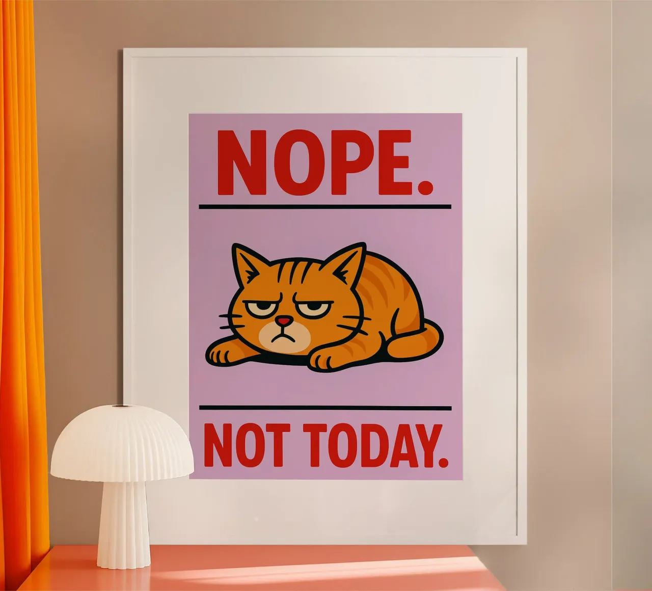 nope not today lazy cat hahnemühle by SADELA