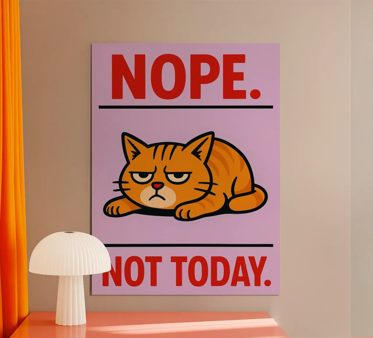 nope not today lazy cat hahnemühle by SADELA