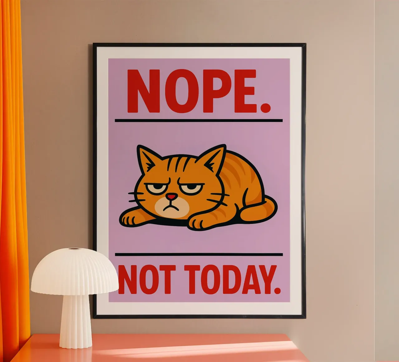 nope not today lazy cat hahnemühle by SADELA