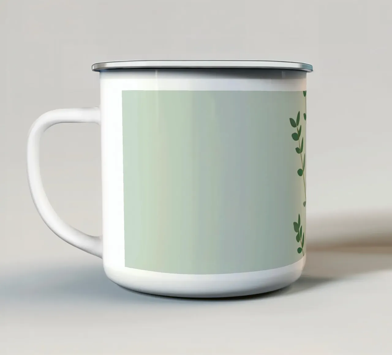 Piccolo ramo di timo con foglie minuscole tazza in smalto da Botanical Gallery