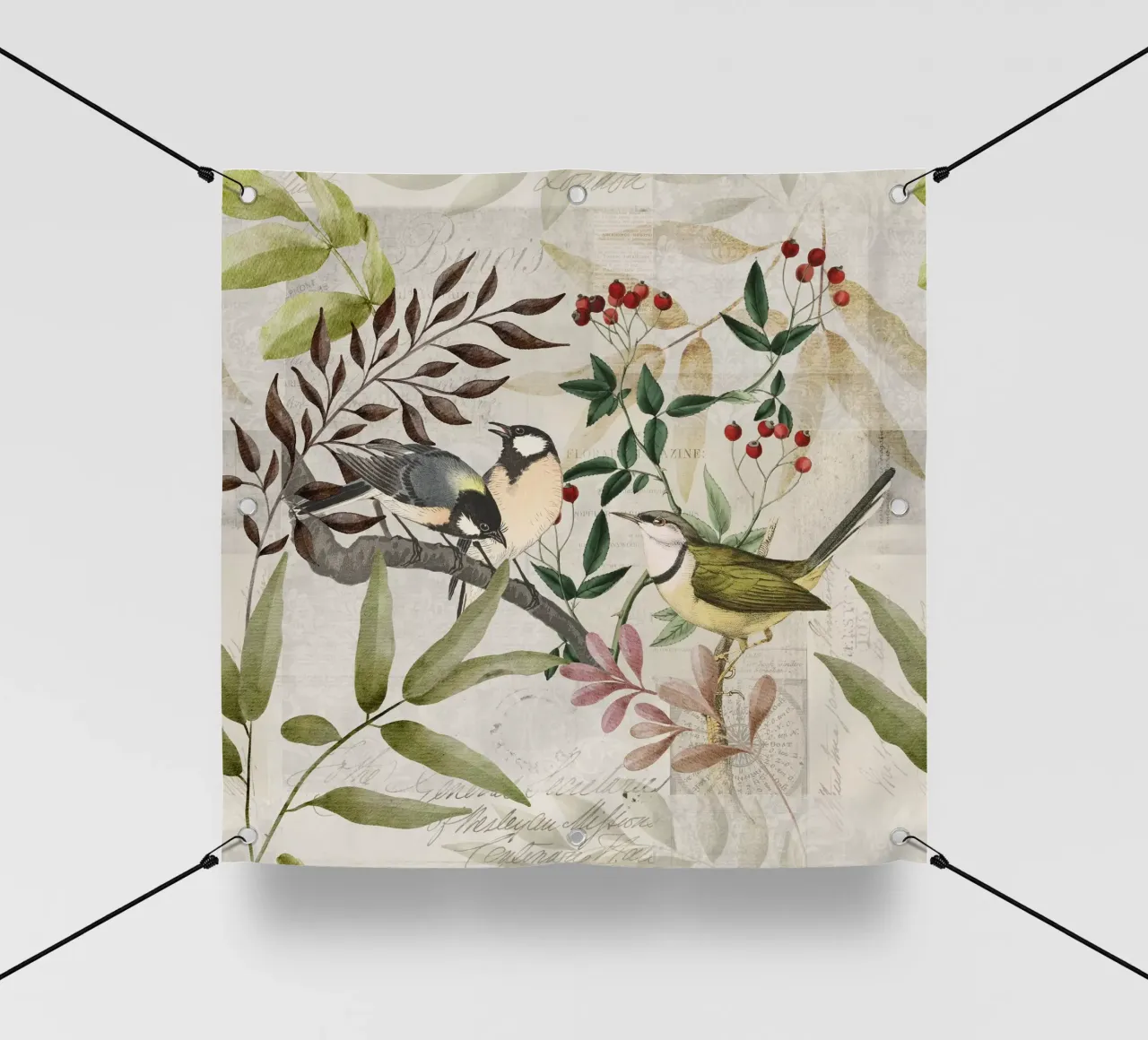 Uccelli autunnali del bosco telo in pvc da Andrea Haase Vintage World