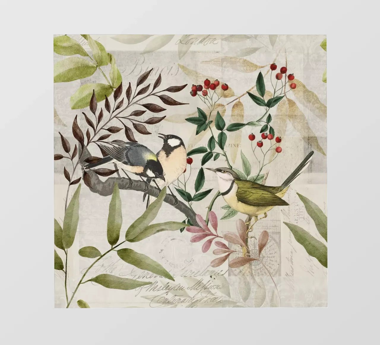 Uccelli autunnali del bosco telo in pvc da Andrea Haase Vintage World