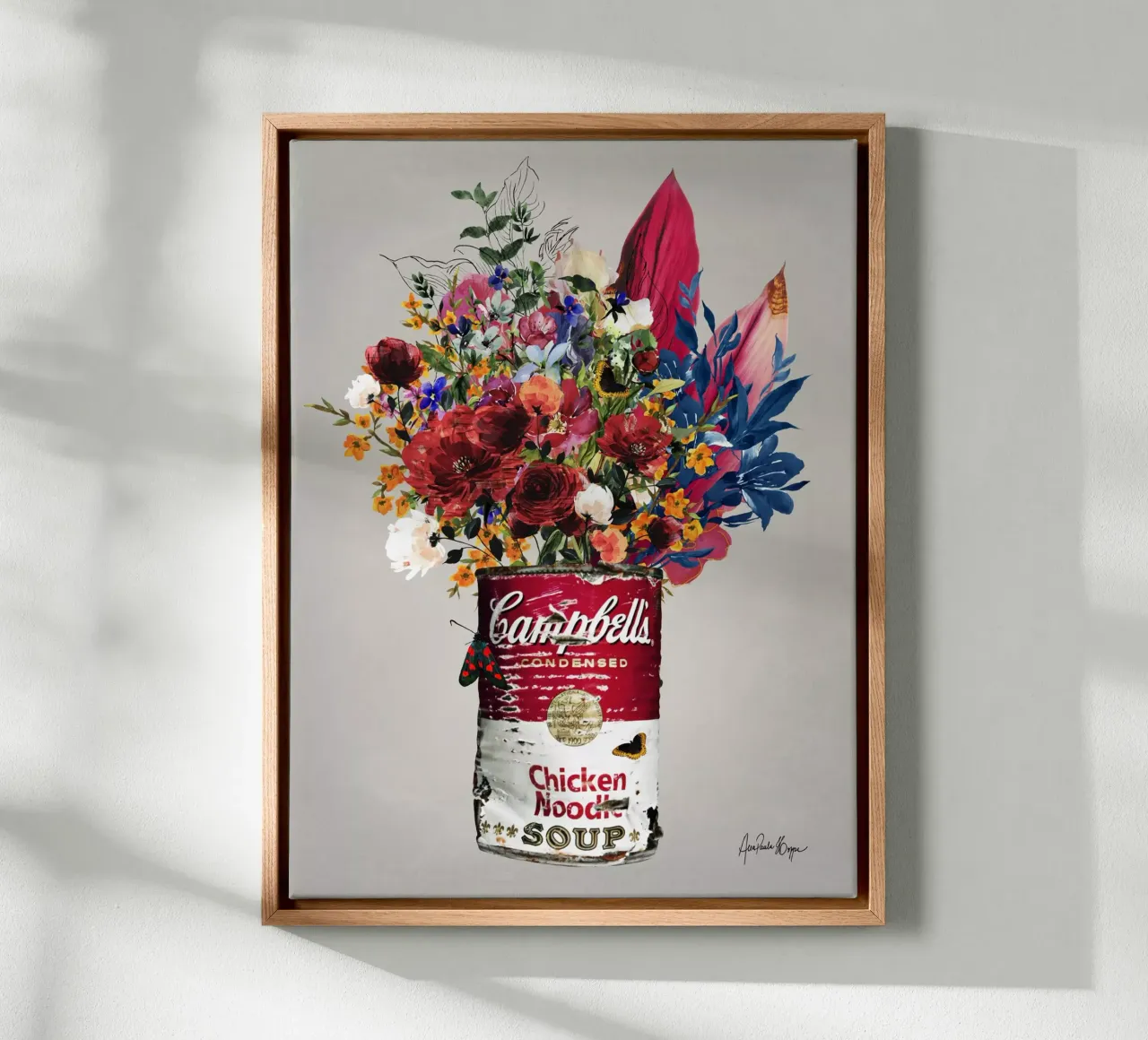 Campbell´s Pink tela con Cornice a cassetta da Ana Paula Hoppe