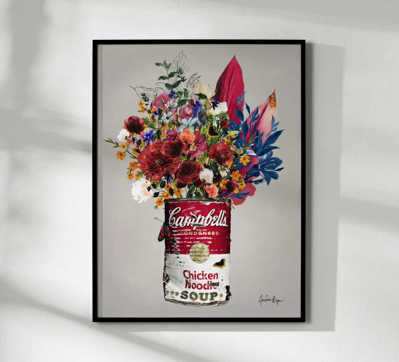 Campbell´s Pink poster con telaio in legno da Ana Paula Hoppe