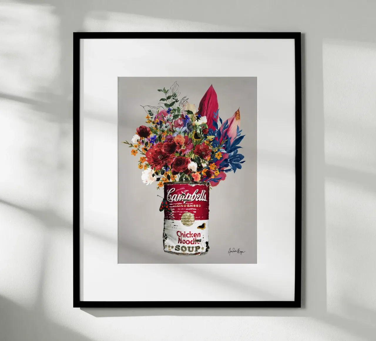 Campbell´s Pink poster con telaio in legno da Ana Paula Hoppe