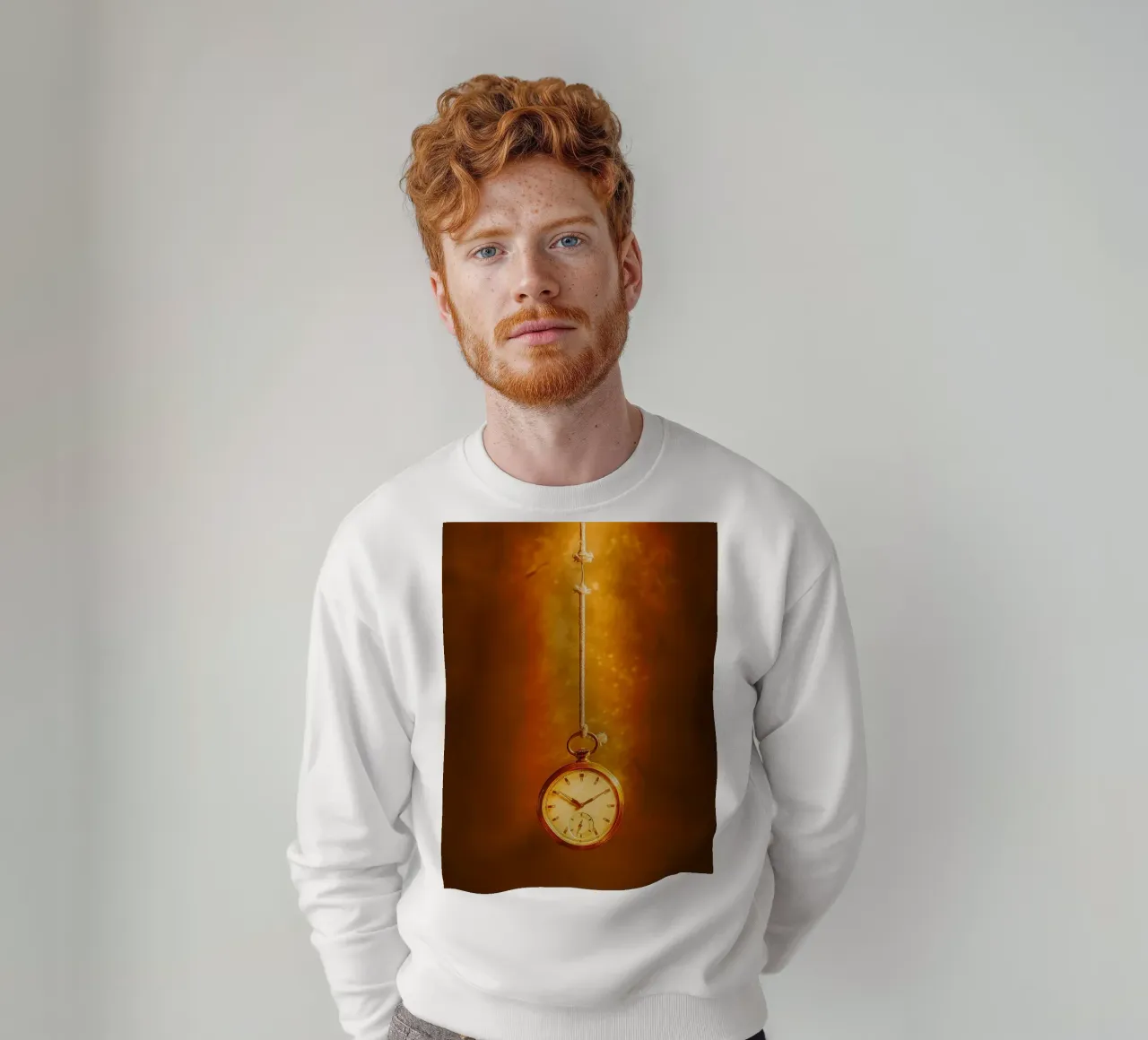 eine Uhr, die an einer fast zerrissenen Schnur hängt Sweatshirt von PASMING