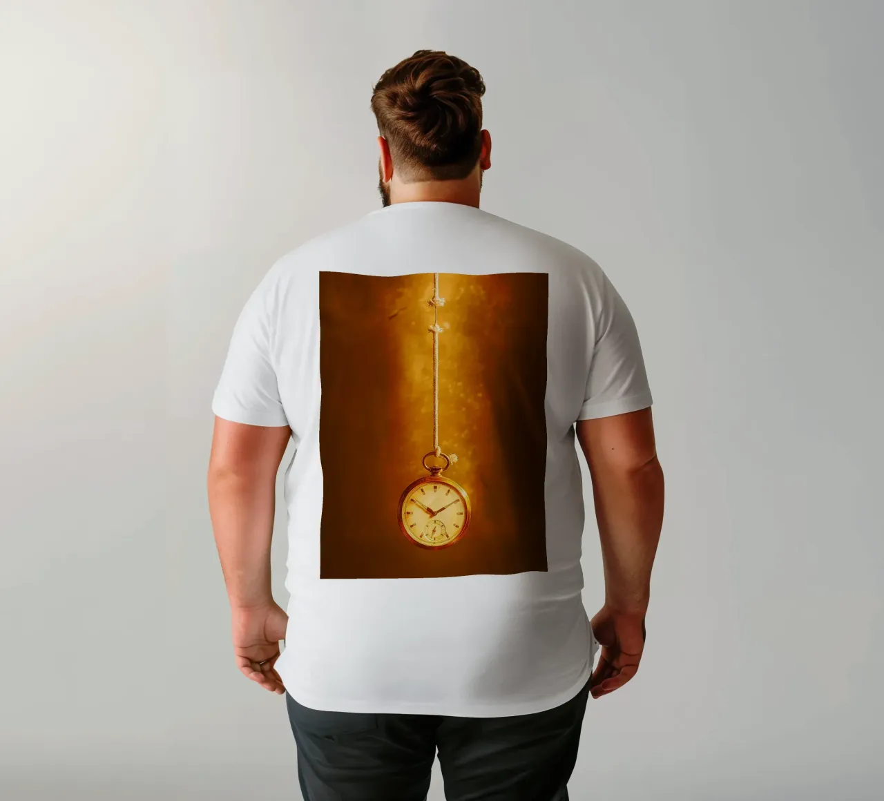 eine Uhr, die an einer fast zerrissenen Schnur hängt T-Shirt von PASMING