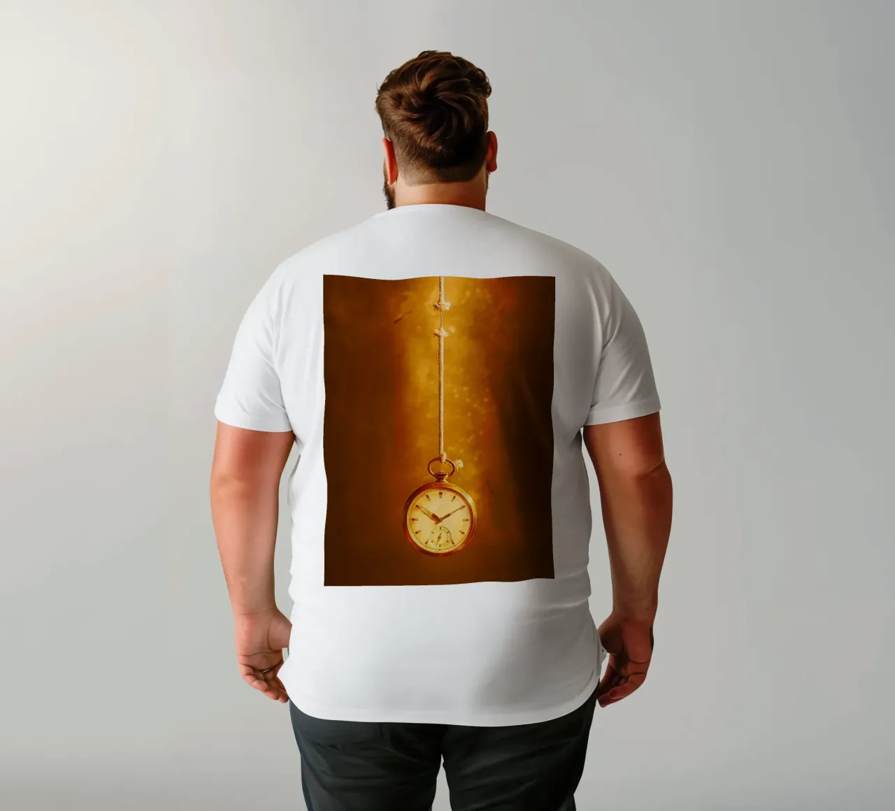 a clock hanging on a nearly broken string t-shirt by PASMING