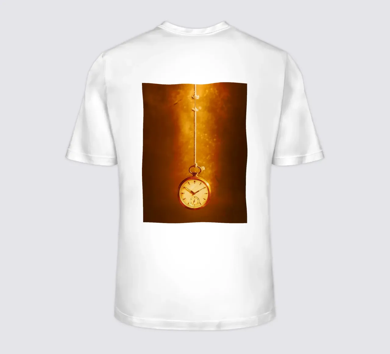 a clock hanging on a nearly broken string t-shirt by PASMING