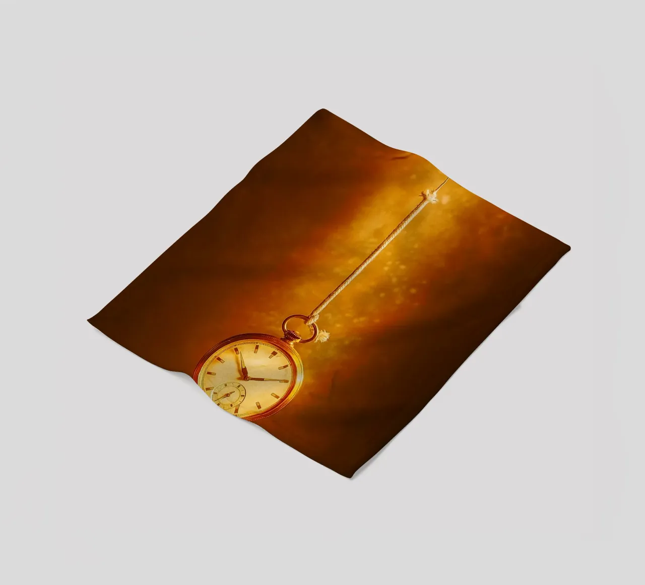 a clock hanging on a nearly broken string fleece blanket by PASMING