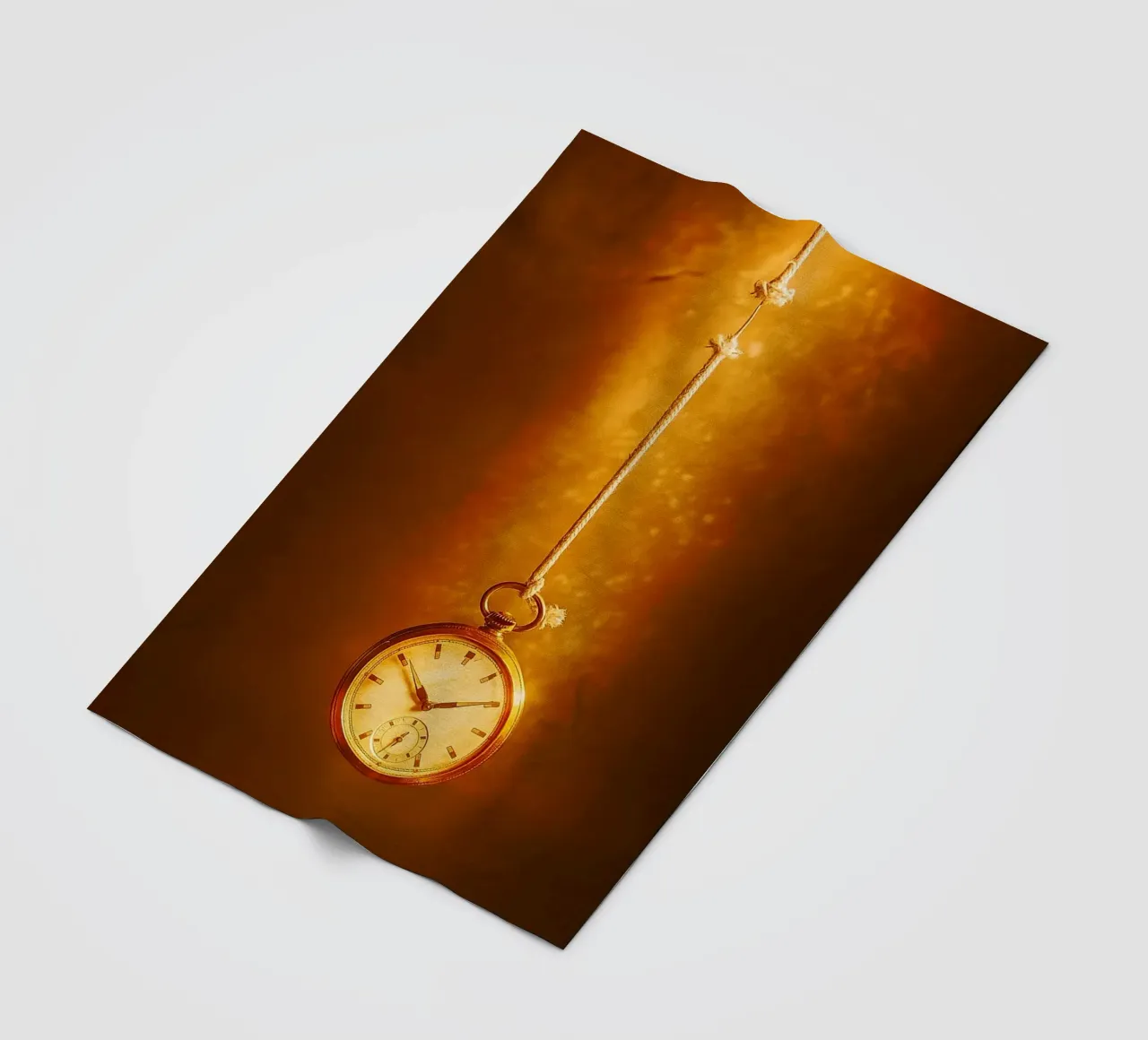 a clock hanging on a nearly broken string fleece blanket by PASMING