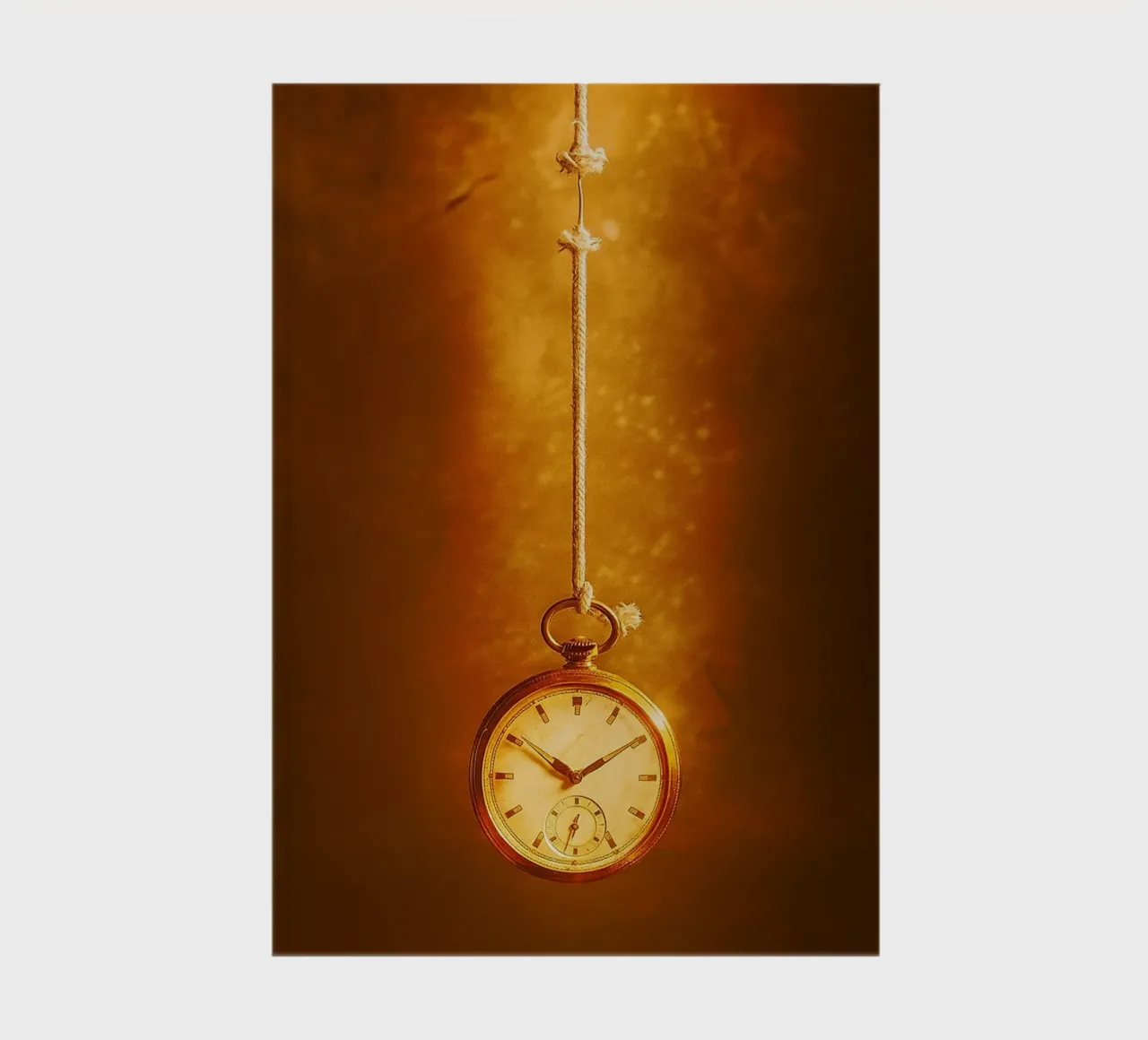 a clock hanging on a nearly broken string notebook by PASMING