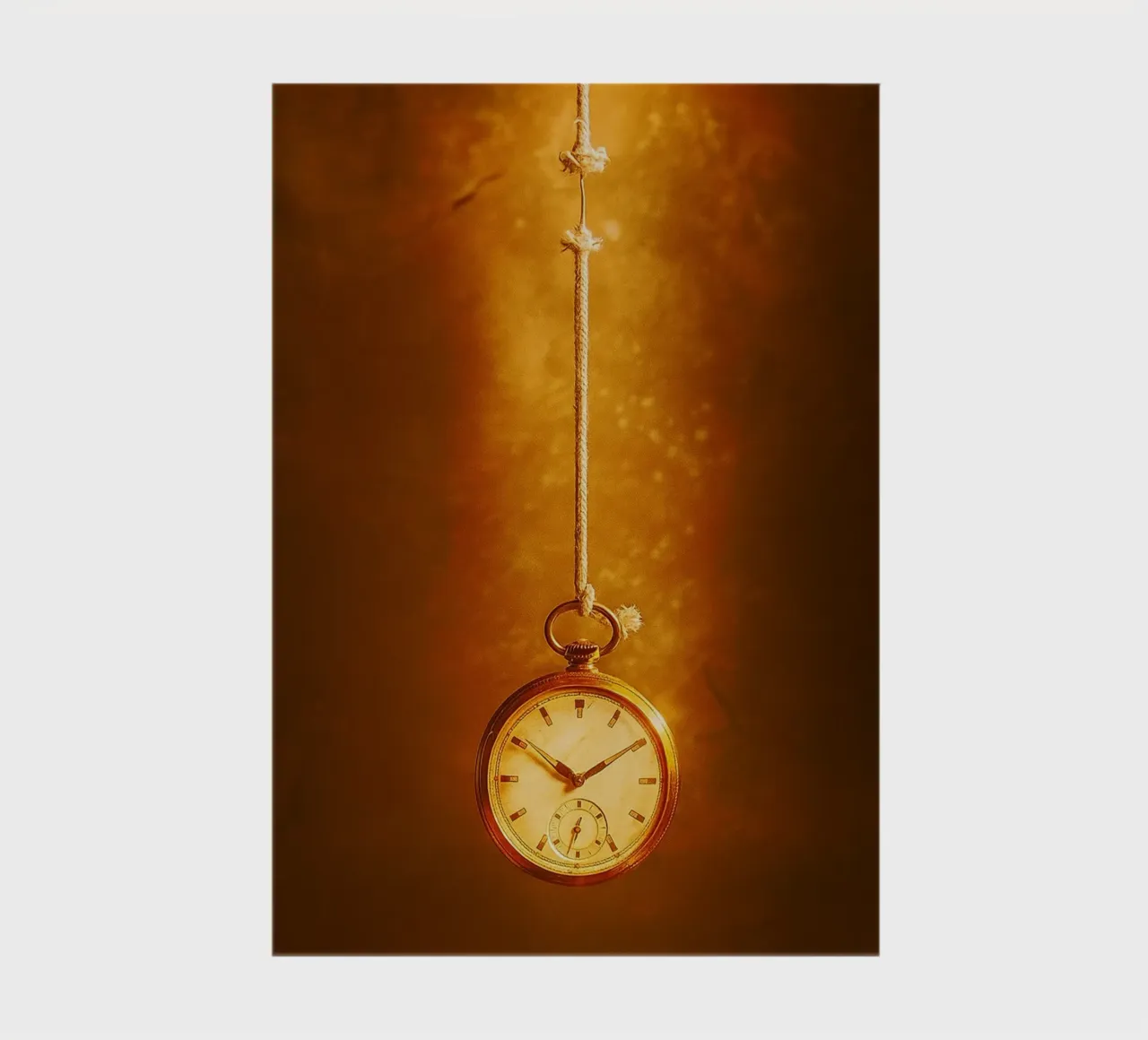 a clock hanging on a nearly broken string notebook by PASMING
