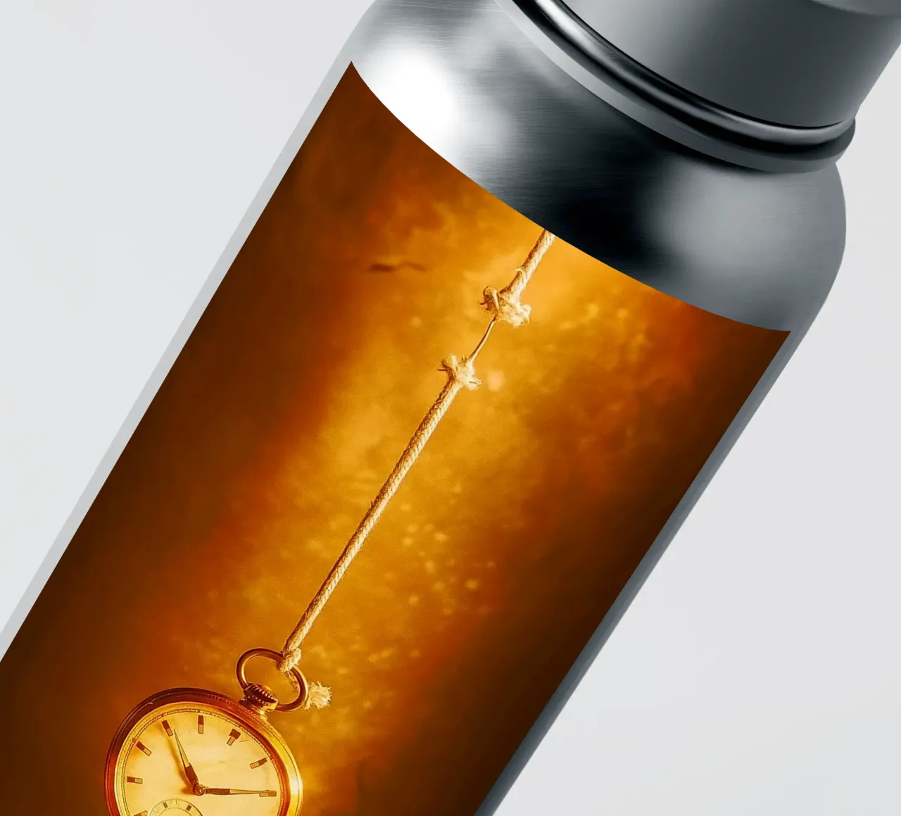 a clock hanging on a nearly broken string sticker by PASMING