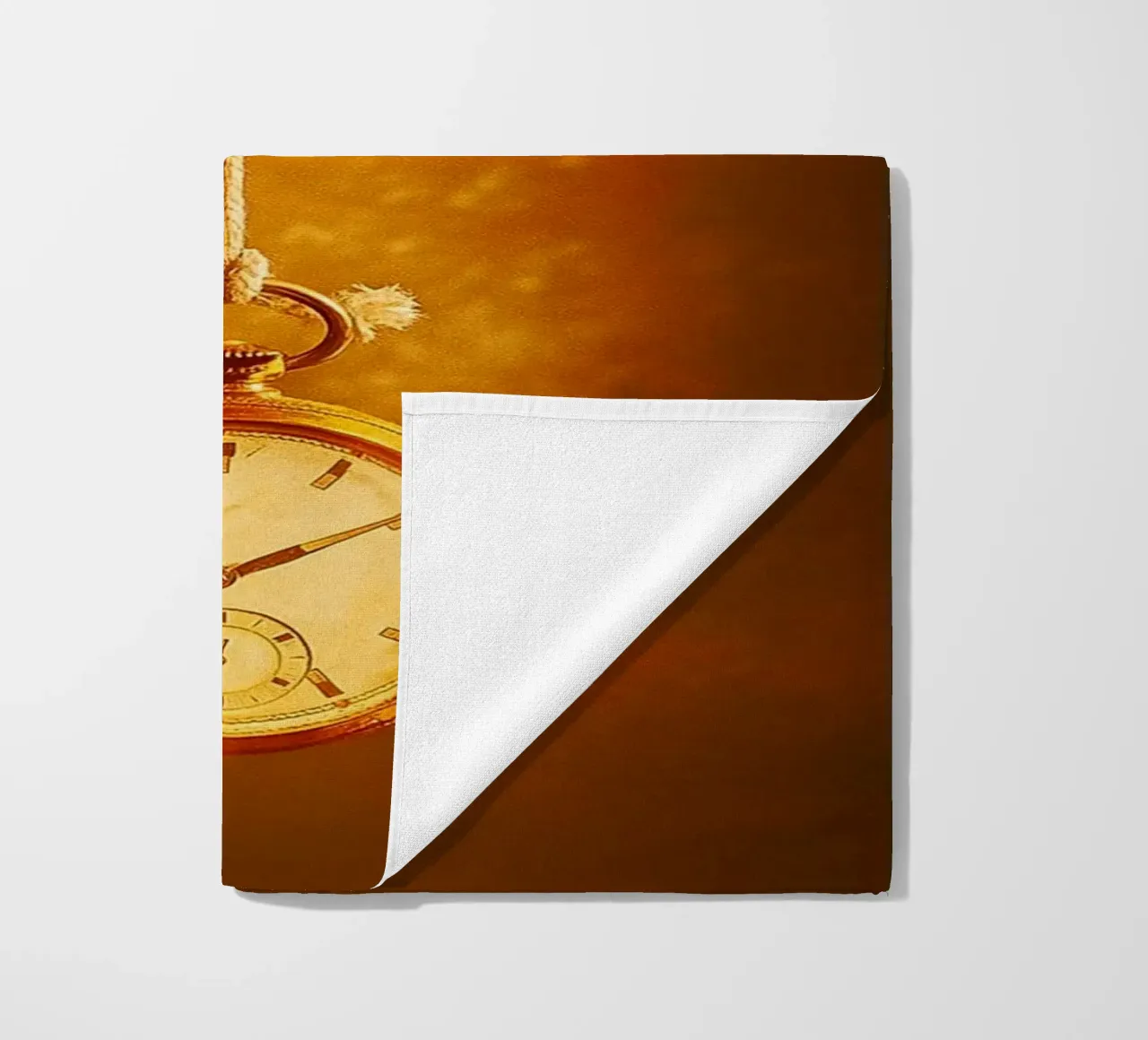 a clock hanging on a nearly broken string beach towel by PASMING