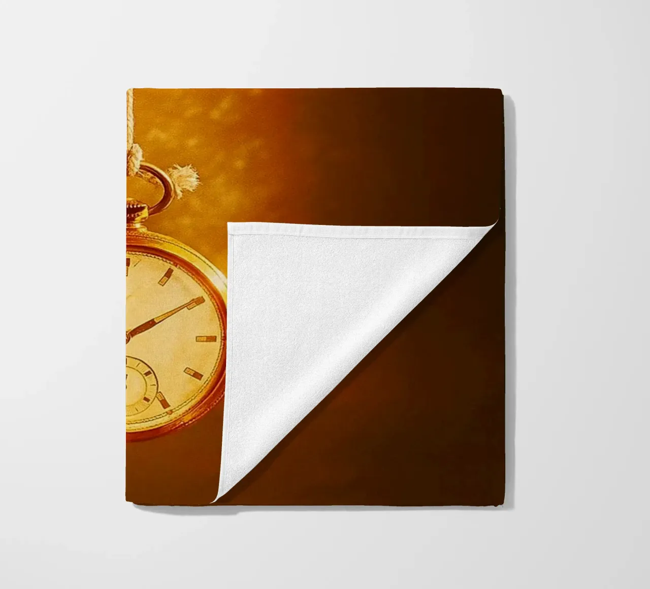 a clock hanging on a nearly broken string beach towel by PASMING