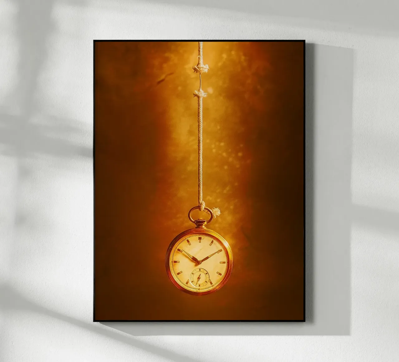 un orologio appeso a una corda quasi rotta plexiglass da PASMING