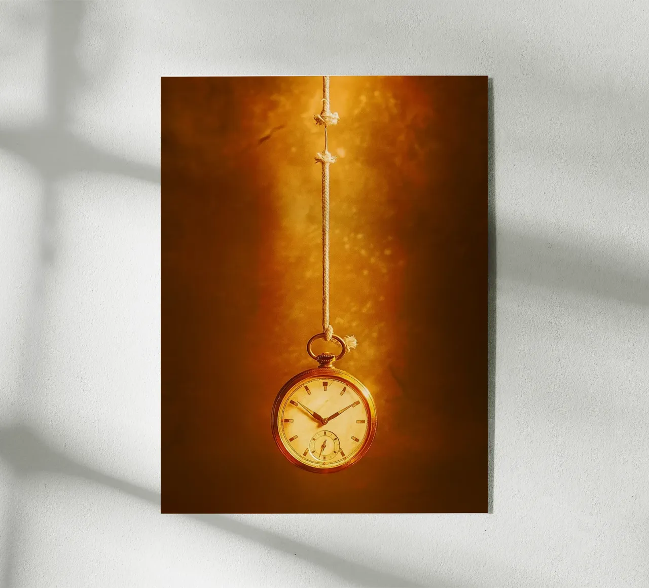 un orologio appeso a una corda quasi rotta plexiglass da PASMING
