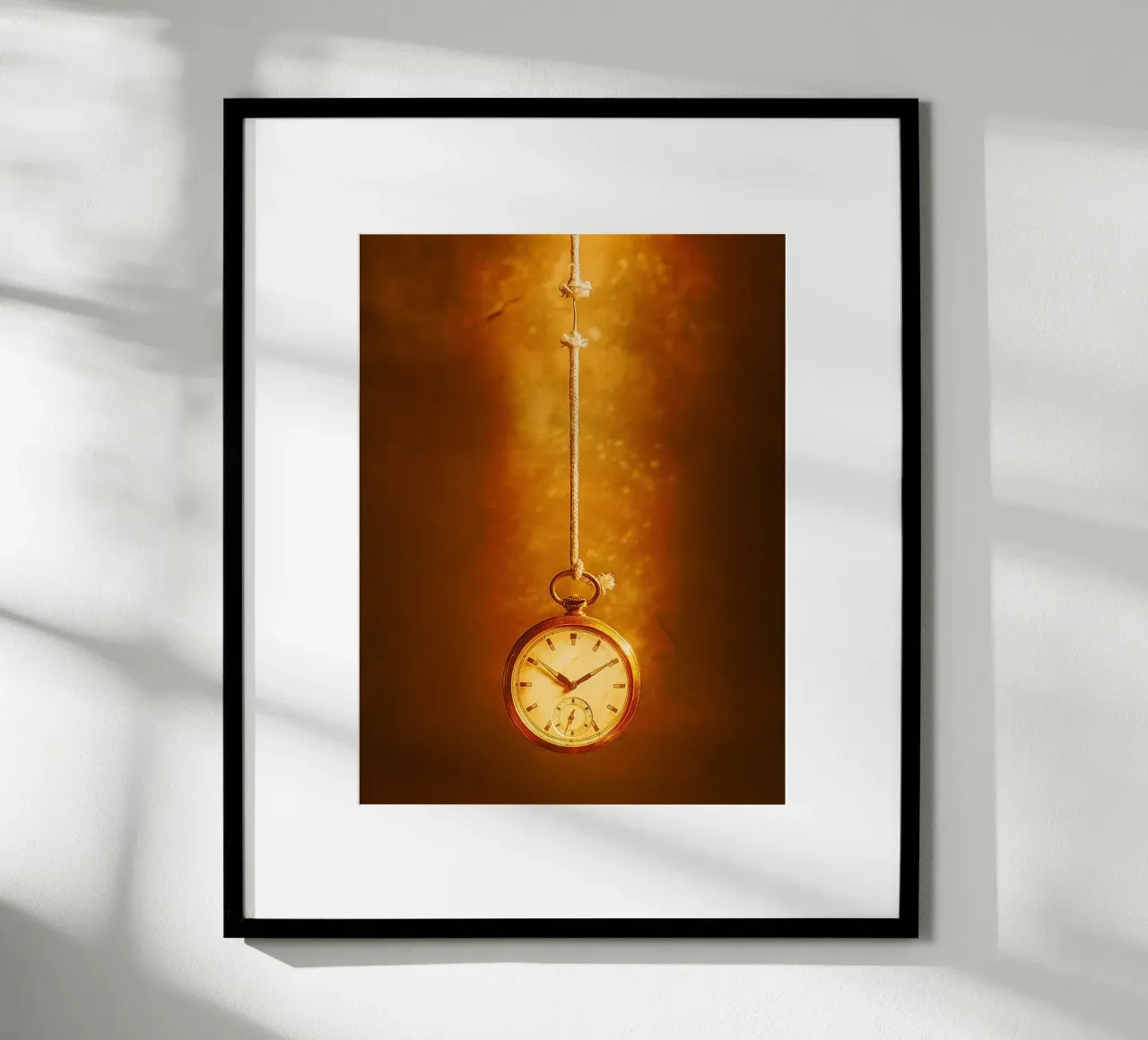 a clock hanging on a nearly broken string hahnemühle by PASMING