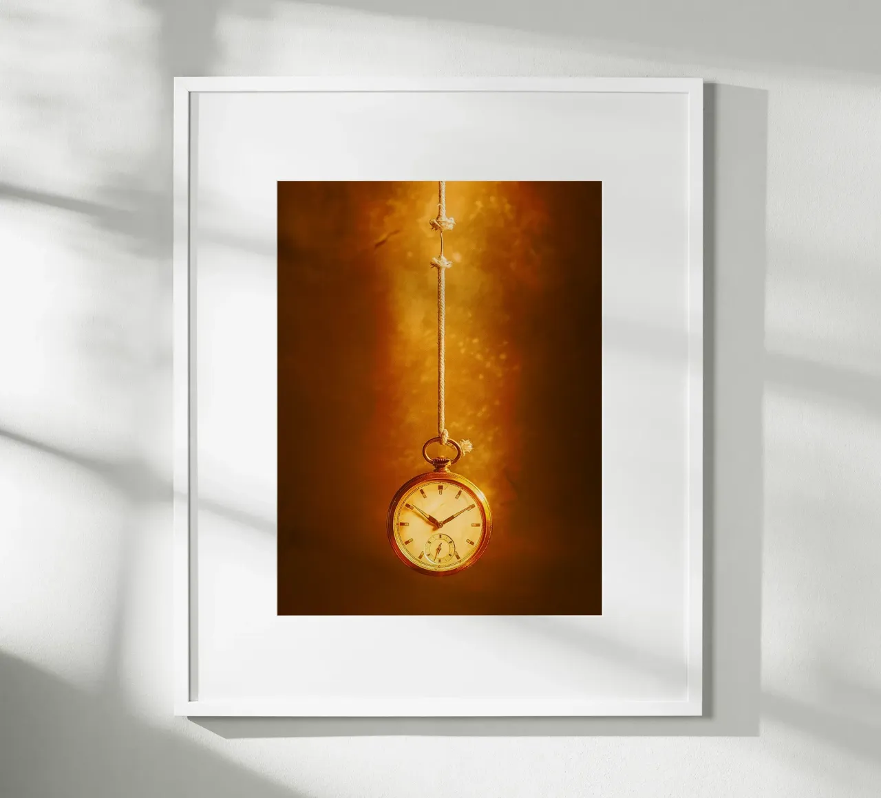 a clock hanging on a nearly broken string hahnemühle by PASMING
