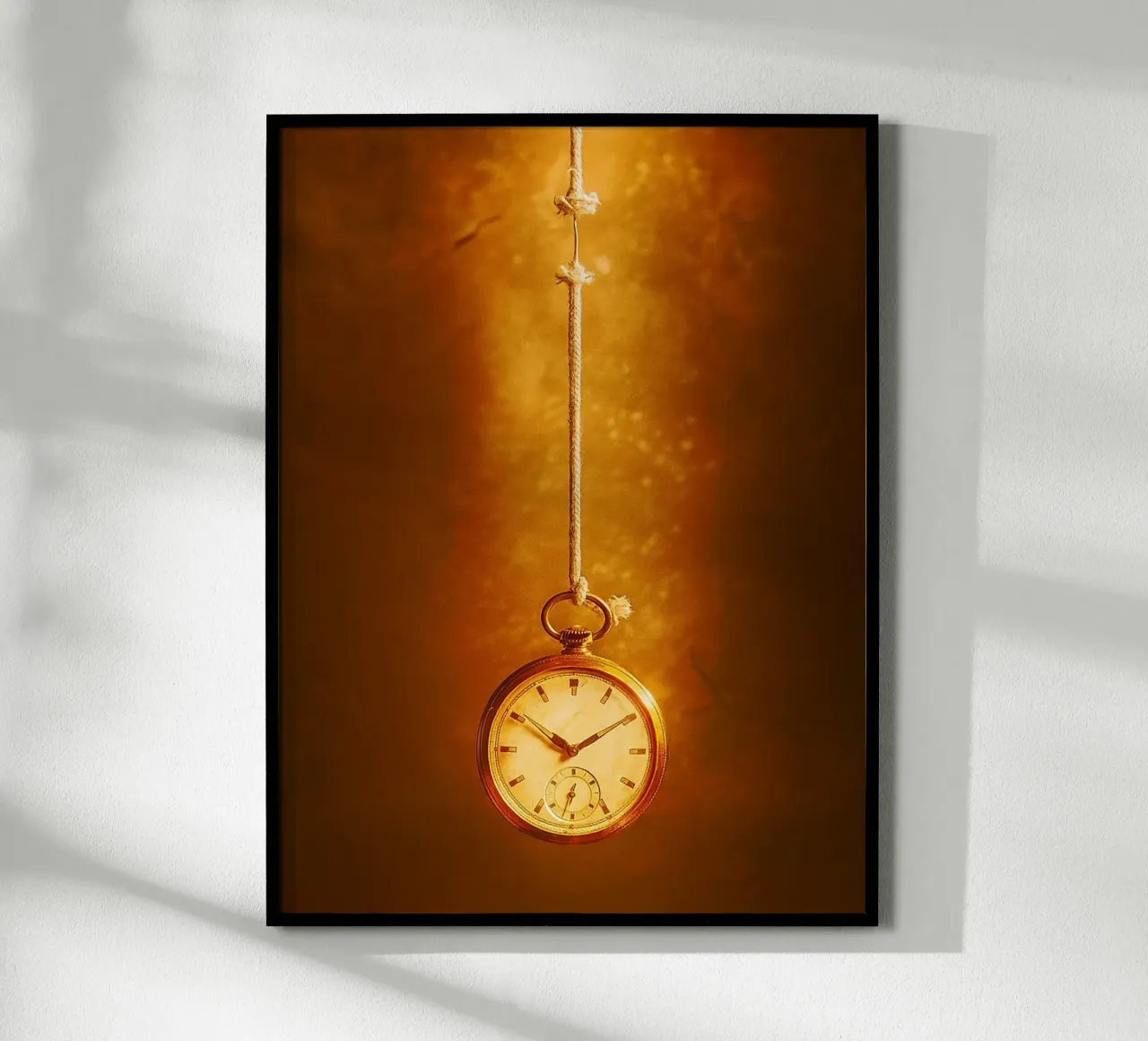a clock hanging on a nearly broken string hahnemühle by PASMING