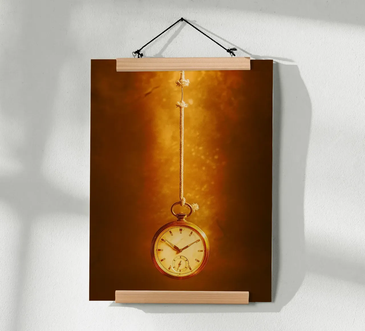 a clock hanging on a nearly broken string hahnemühle by PASMING
