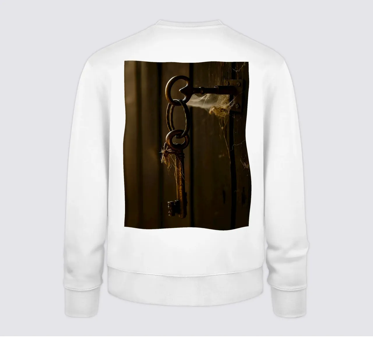 una chiave appesa a una vecchia porta felpa da PASMING