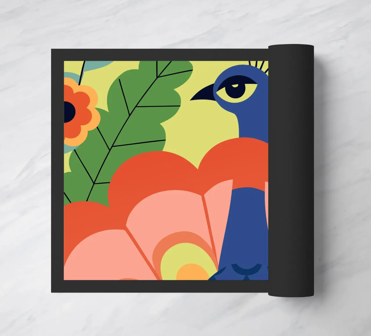 Pavone in un giardino fiorito zerbino da PROTECT ANIMALS