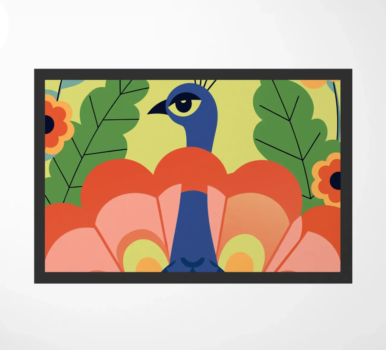 Pavone in un giardino fiorito zerbino da PROTECT ANIMALS