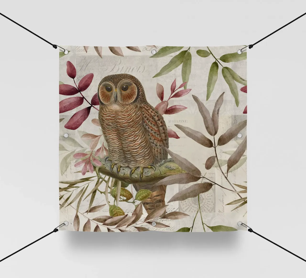 Gufo d'autunno vintage telo in pvc da Andrea Haase Vintage World