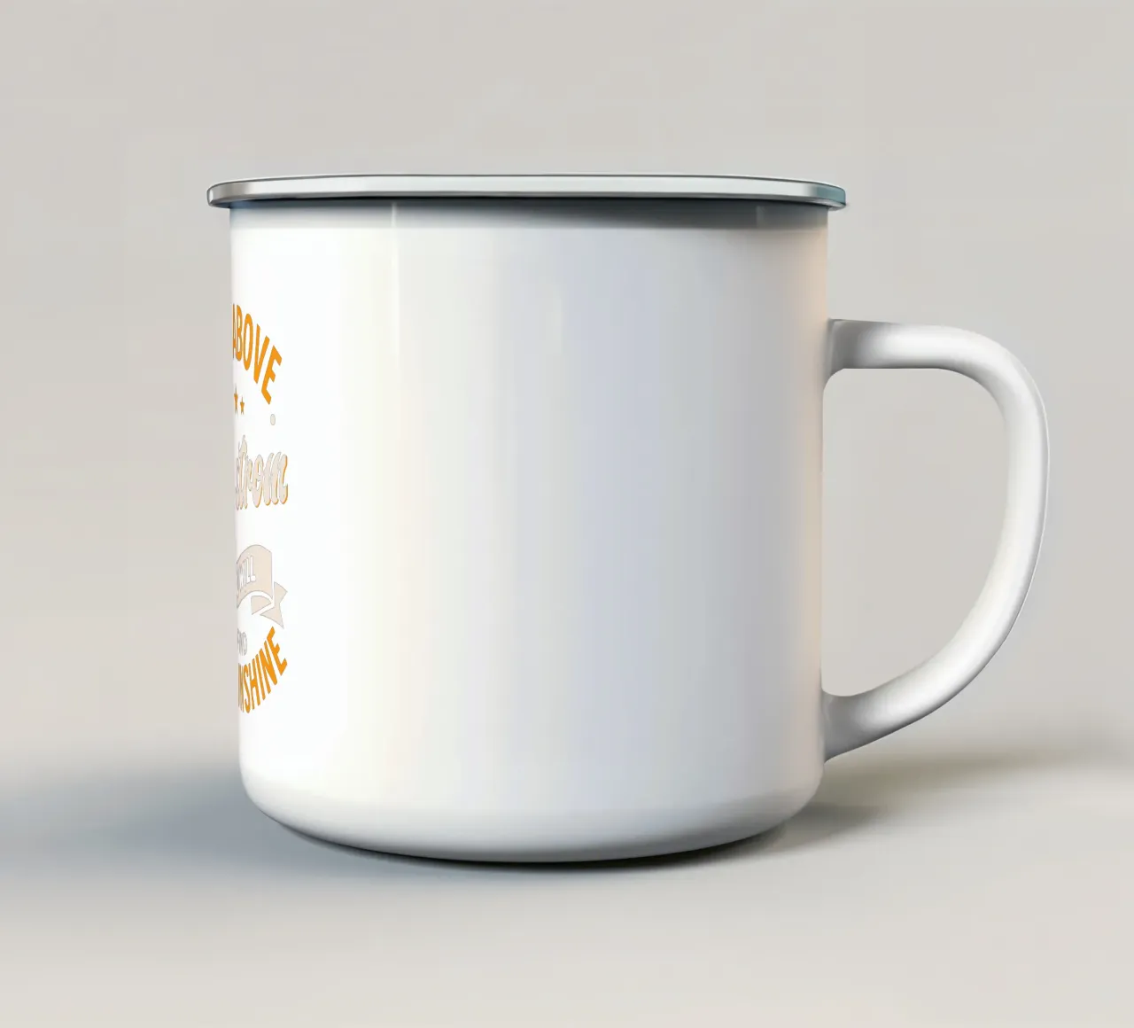 Alzarsi al di sopra dello strom tazza in smalto da Gunawan Rb