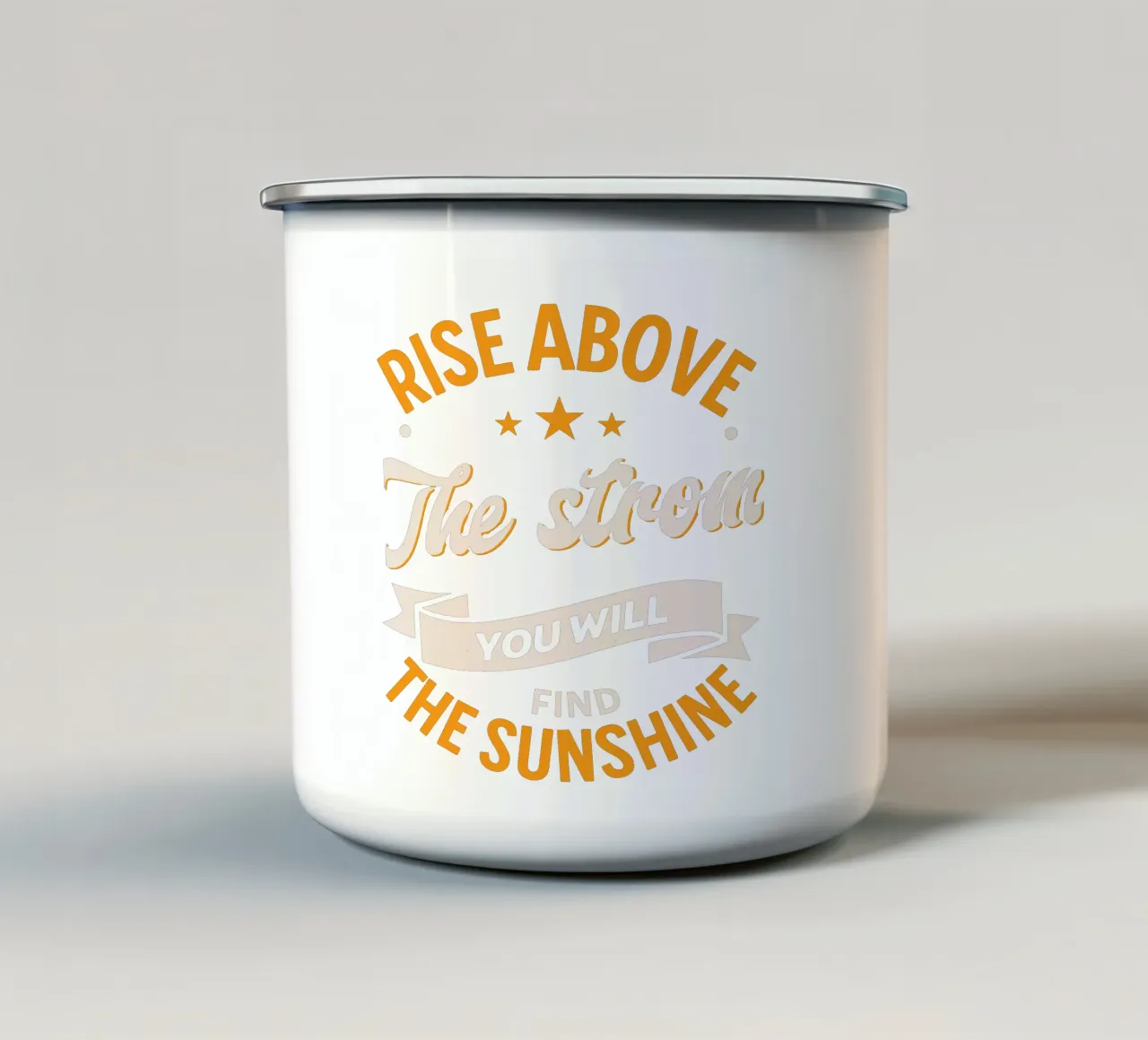 Alzarsi al di sopra dello strom tazza in smalto da Gunawan Rb