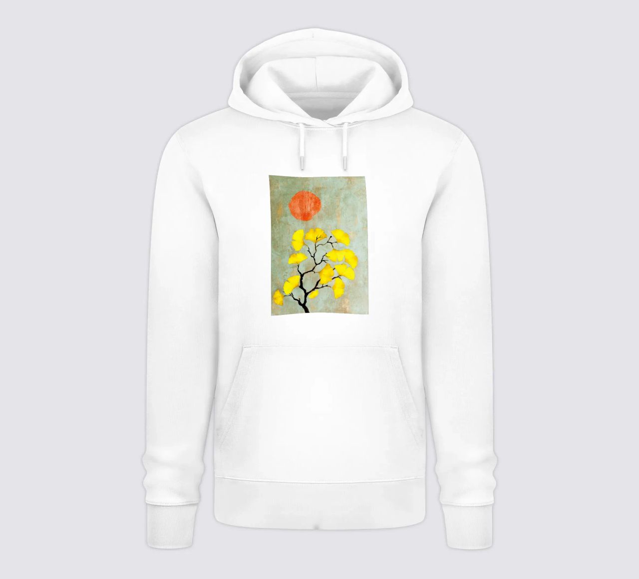 Ginkgo biloba tree art felpa con cappuccio da Justyna Jaszke JBJart