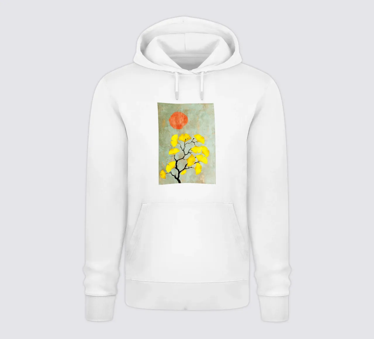 Ginkgo biloba tree art felpa con cappuccio da Justyna Jaszke JBJart