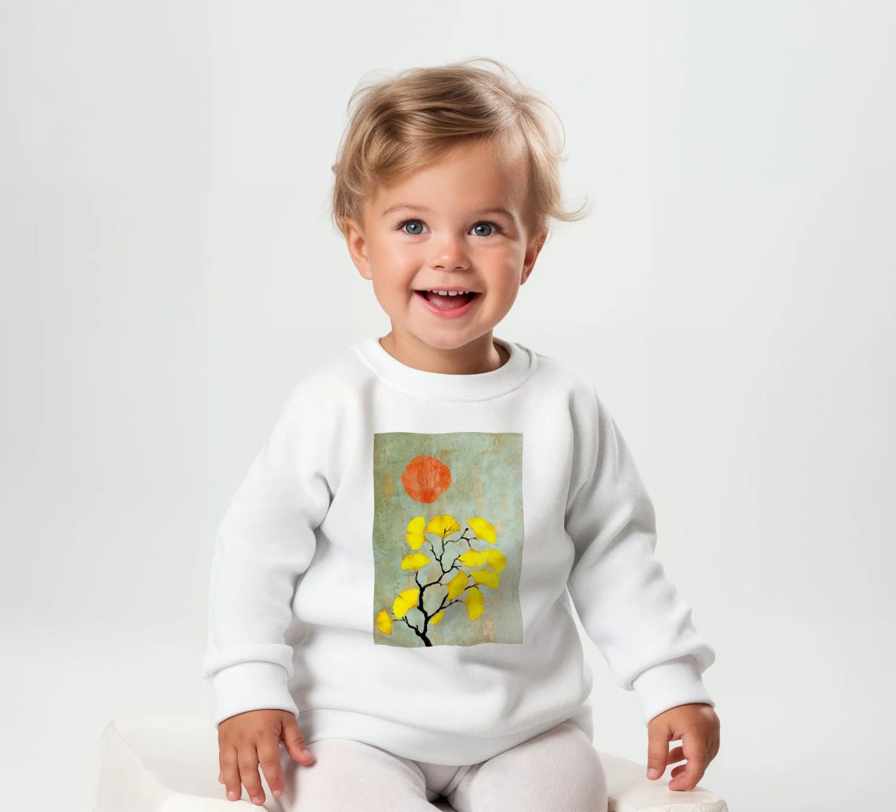 Ginkgo biloba tree art felpa neonato da Justyna Jaszke JBJart