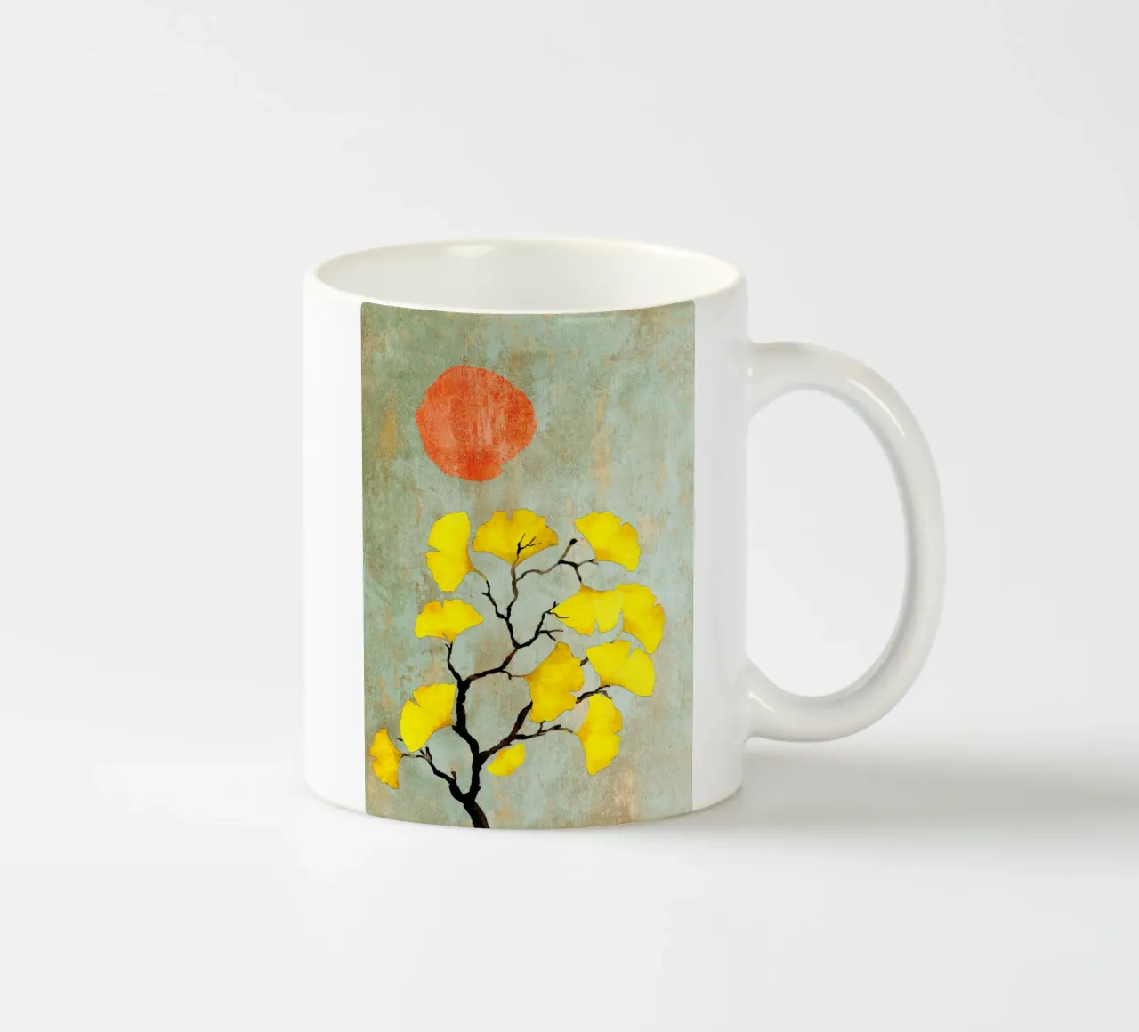 Ginkgo biloba tree art tazza in ceramica da Justyna Jaszke JBJart