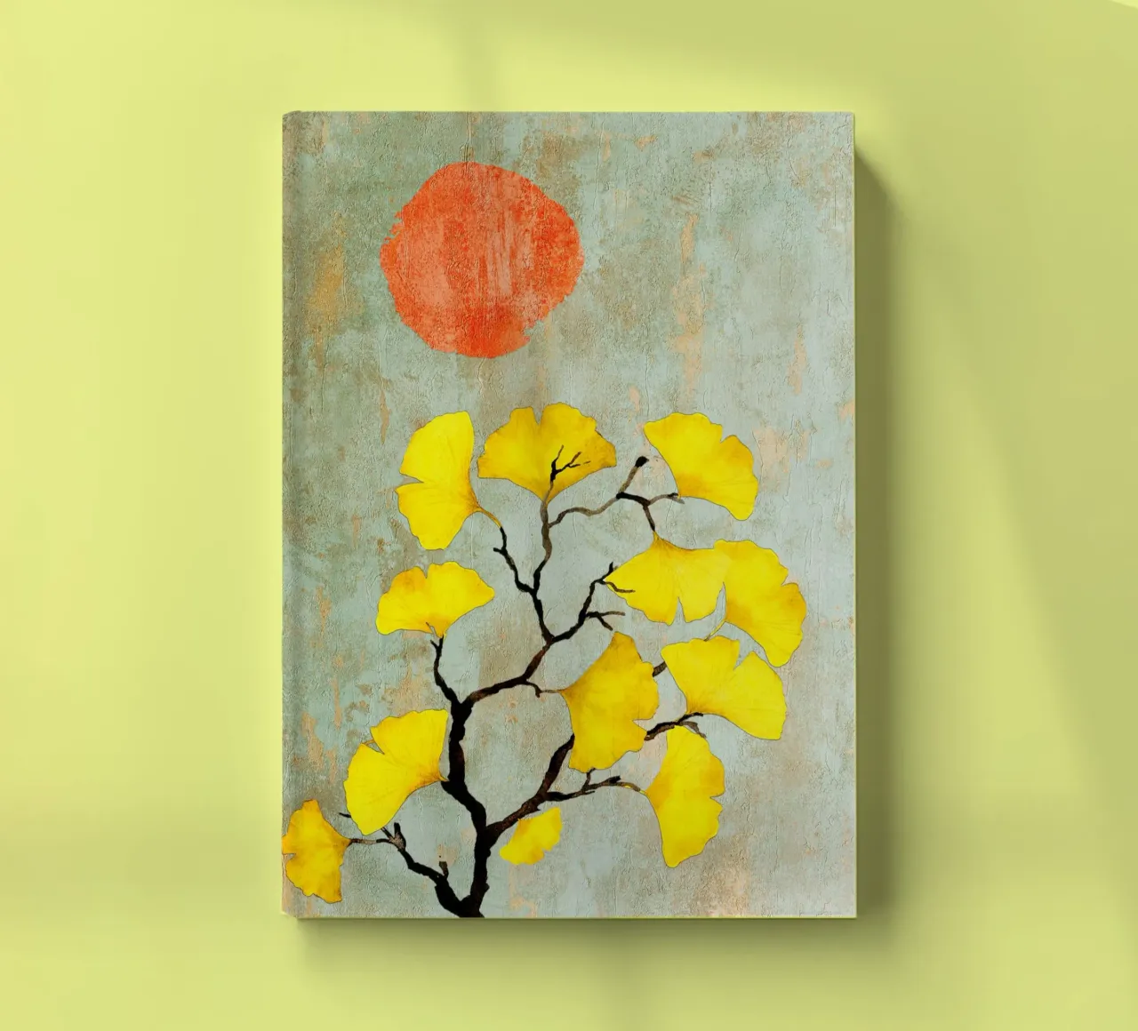 Ginkgo biloba tree art notebook by Justyna Jaszke JBJart