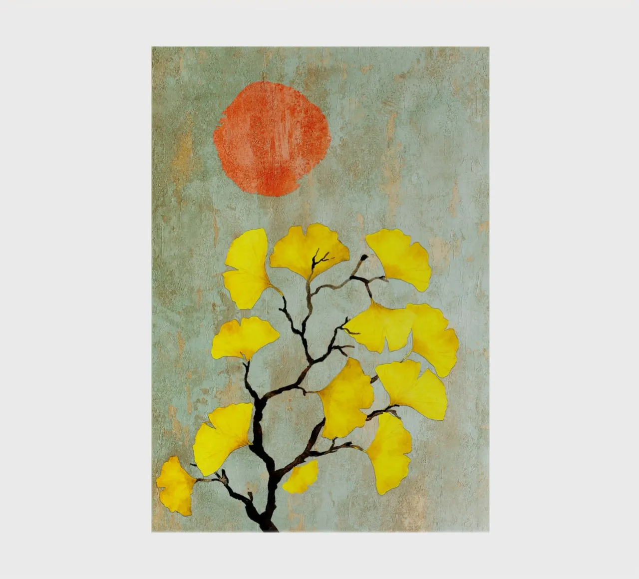 Ginkgo biloba tree art notebook by Justyna Jaszke JBJart
