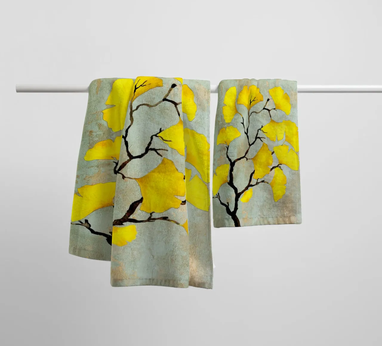 Ginkgo biloba tree art asciugamano da bagno da Justyna Jaszke JBJart