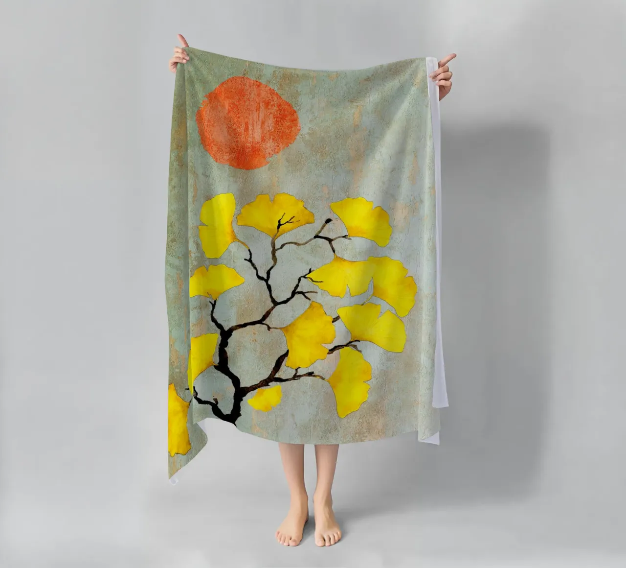 Ginkgo biloba tree art telo mare da Justyna Jaszke JBJart