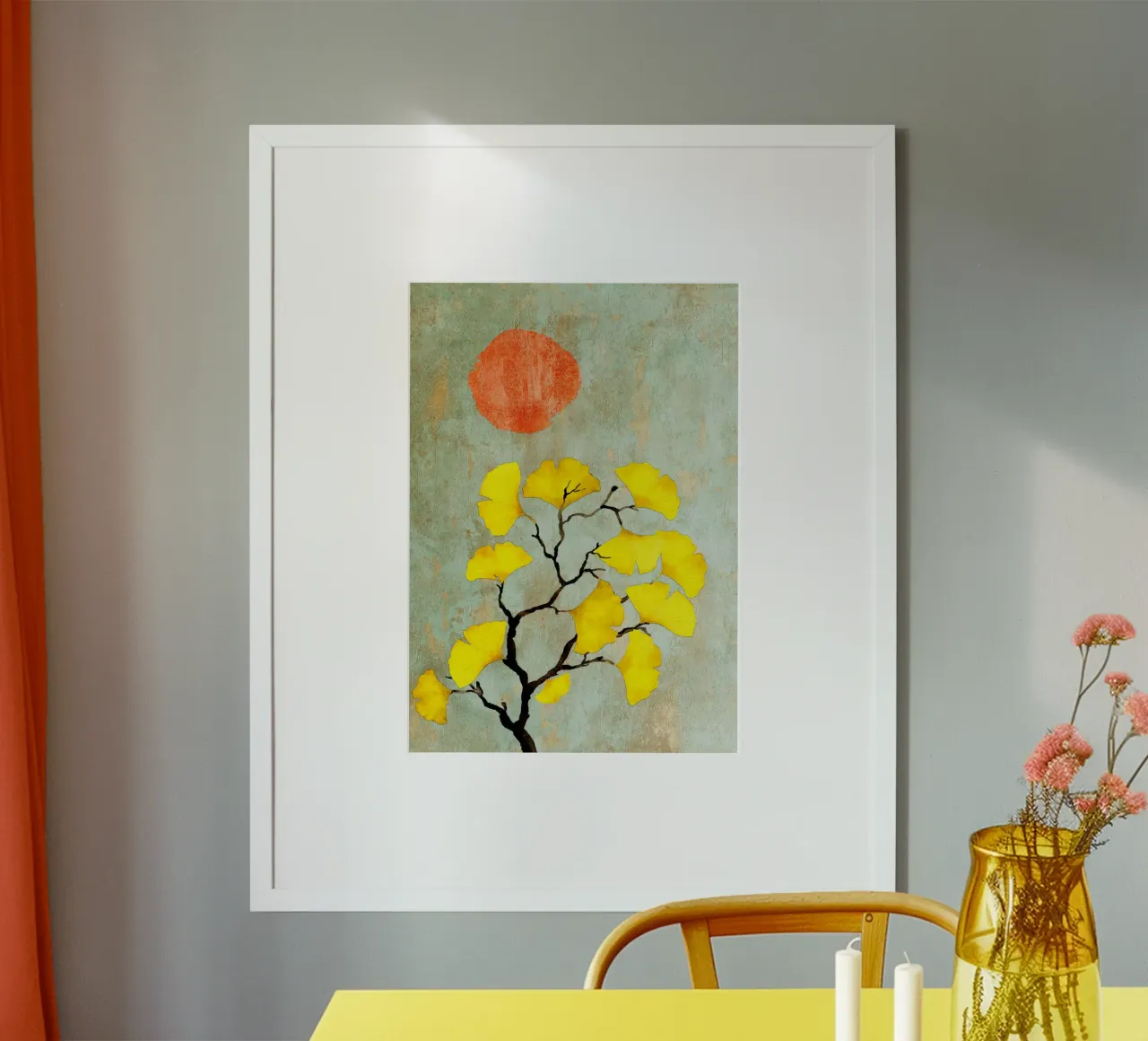 Ginkgo biloba tree art carta hahnemühle da Justyna Jaszke JBJart