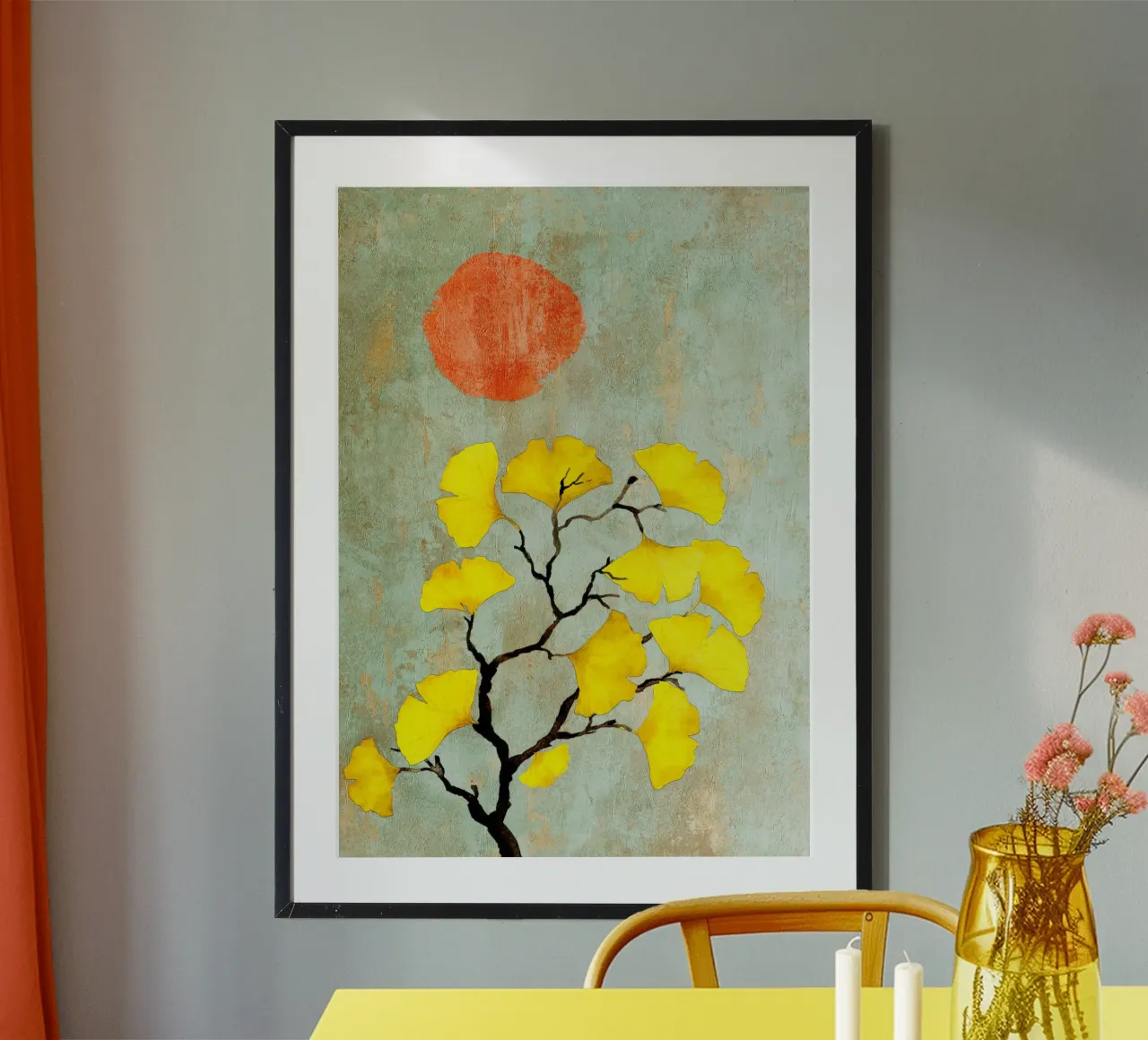 Ginkgo biloba tree art carta hahnemühle da Justyna Jaszke JBJart