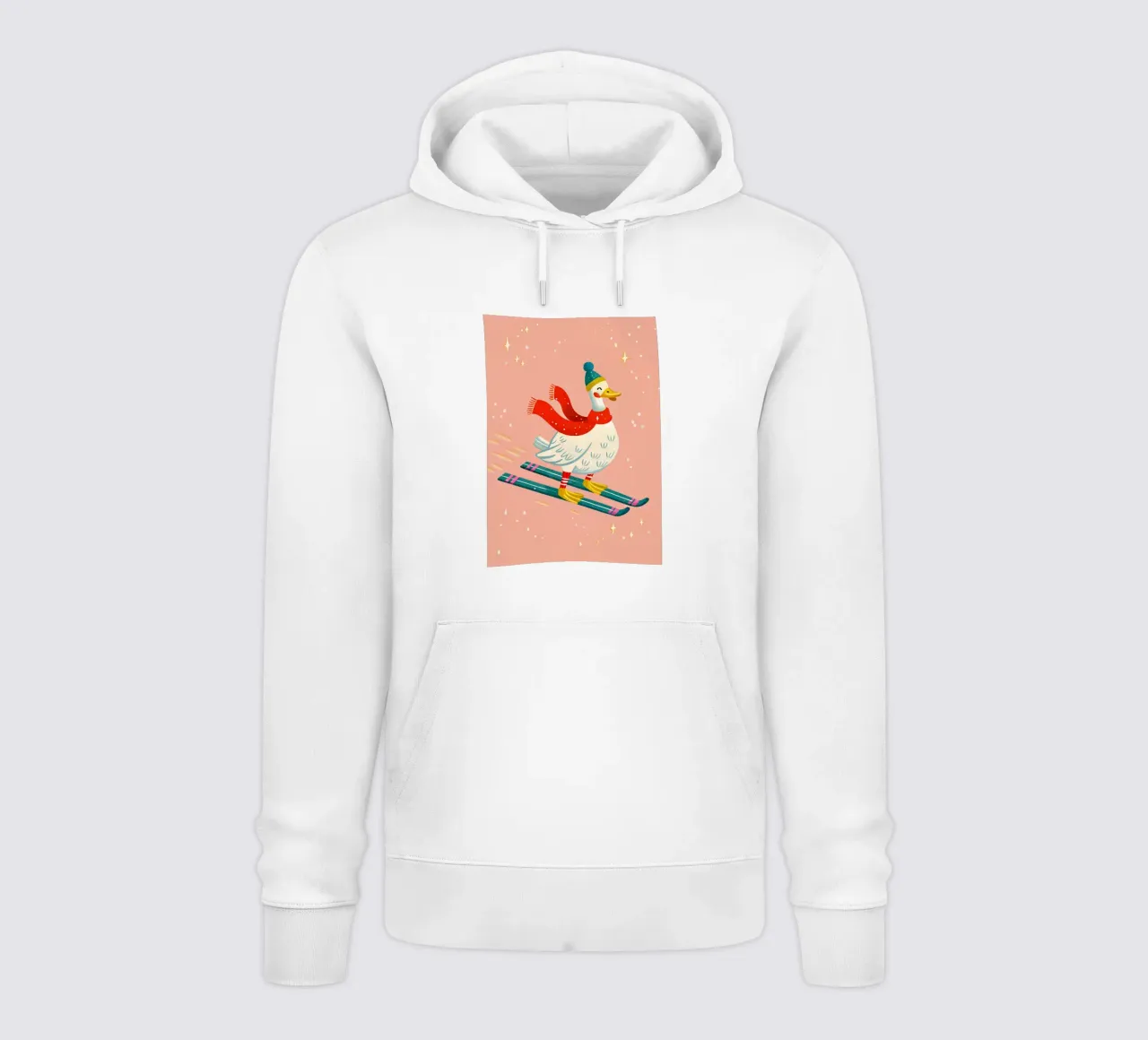 Skiing Duck Delight felpa con cappuccio da ChristmasMooodz