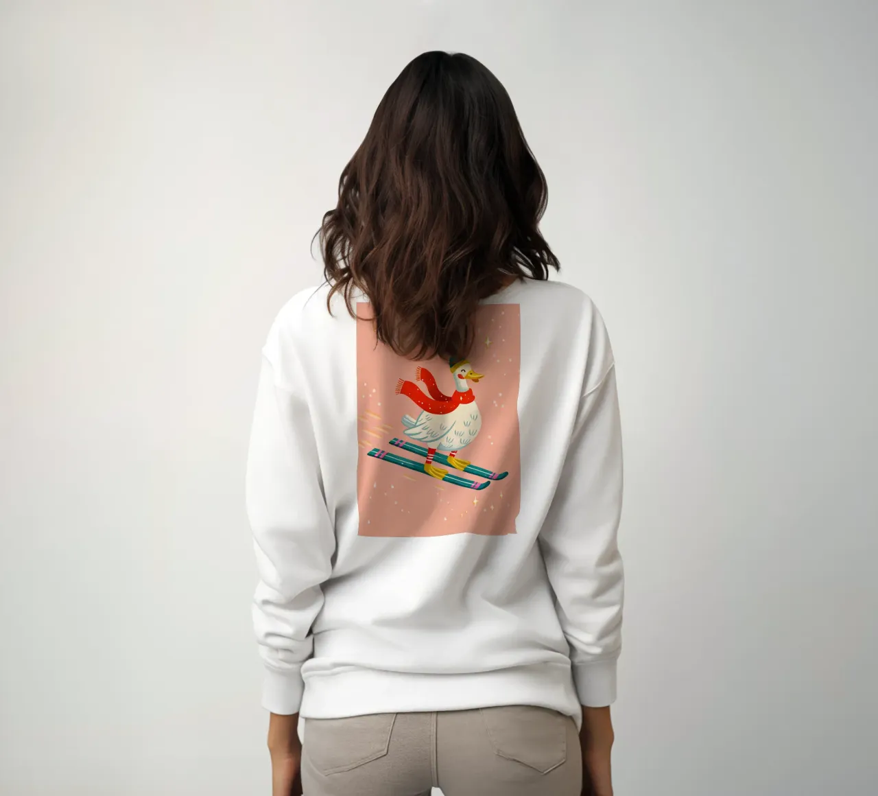 Skiing Duck Delight felpa da ChristmasMooodz