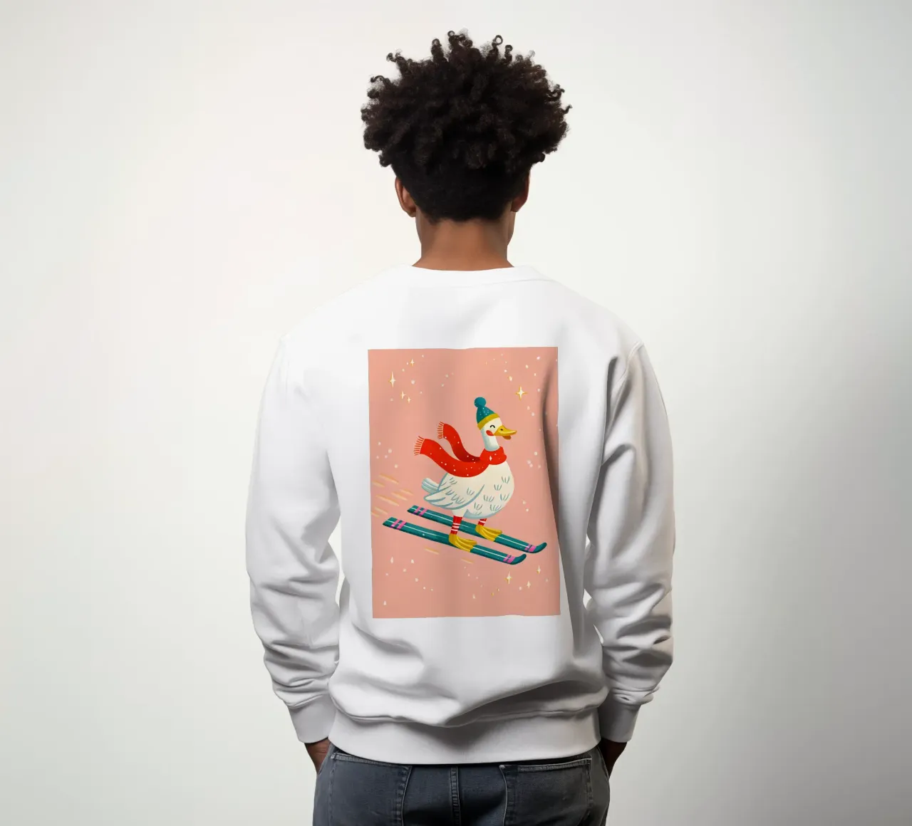 Skiing Duck Delight felpa da ChristmasMooodz