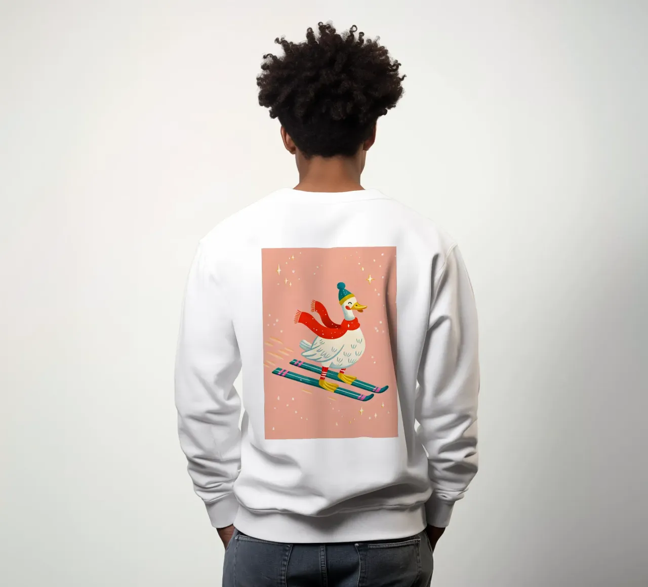 Skiing Duck Delight felpa da ChristmasMooodz