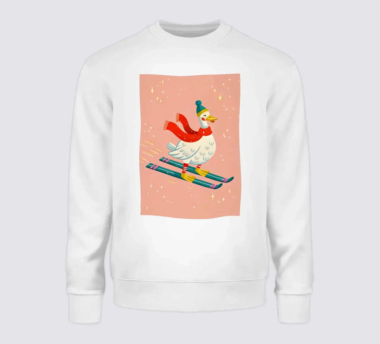 Skiing Duck Delight felpa da ChristmasMooodz